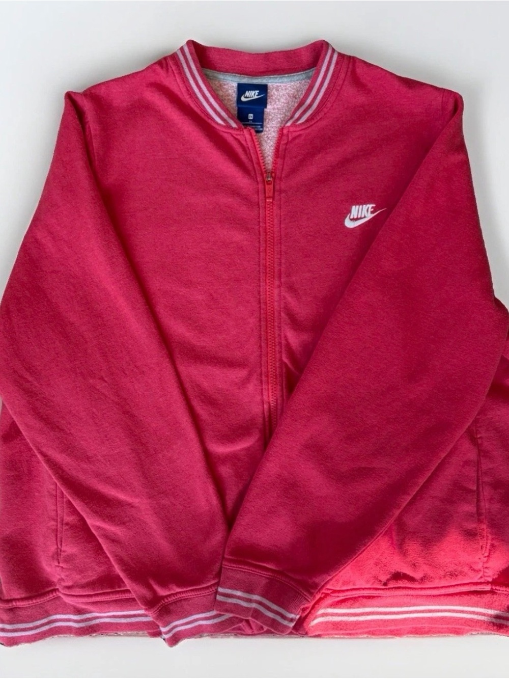 Nike Full Zip Track Jacket Red Varsity Striped Back Spellout⁠ 2XL